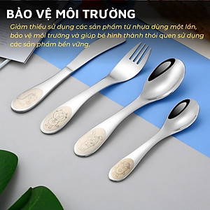 Bộ dao thìa nĩa tập ăn cho bé DandiHome inox 304 cao cấp - Có các lựa chọn