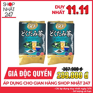 Combo 2 gói trà diếp cá mát gan, giải độc Orihiro gói 60 túi Nhật Bản + Tặng Gói Trà Sữa Matcha Macca