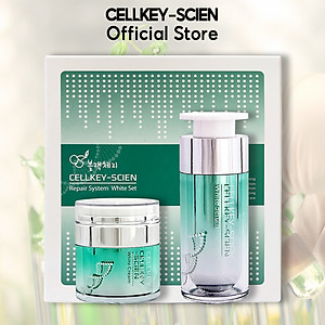 Combo 2 Kem Dưỡng Trắng Da Tế Bào Gốc Hàn Quốc Cấp Ẩm Xóa Nhăn Phục Hồi Trẻ Hoá Da Và Chống Lão Hoá Cellkey-Scien White Cream (60g)