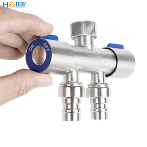 Van chia nước 2 đầu vặn cho dây cấp inox 304 Hobby home decor DNV2