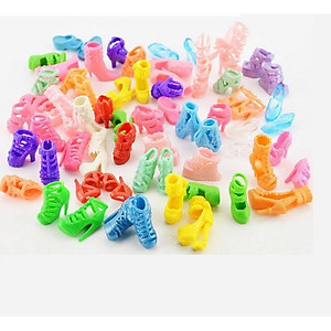 Bộ 32 Chi Tiết Phụ Kiện Thời Trang Búp Bê Đồ Chơi (10 Giầy+10 Váy+6 Vòng+4 Kính +2 Túi)