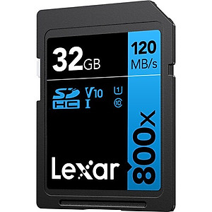 Thẻ nhớ máy ảnh/ máy quay phim Lexar 32GB/ 64GB 800x UHS-I SDHC V10, tốc độ đọc 120MB/s - HÀNG CHÍNH HÃNG