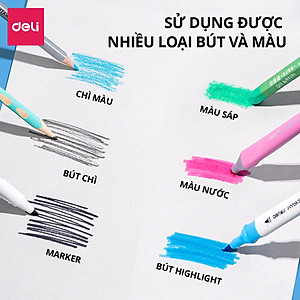 Vở Vẽ Học Sinh Tập Tô Màu Cho Bé A4 Deli - Sổ Tô Màu 60/ 100 Trang Sổ Vẽ Học Sinh Giấy Dày Mịn An Toàn Tặng Sticker