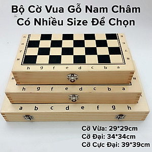 Cờ Vua Nam Châm  Bằng Gỗ Cao Cấp Chọn Size - Bộ Cờ Vua Cao Cấp Gỗ Tự Nhiên Có Gắn Nam Châm Chính Hãng miDoctor