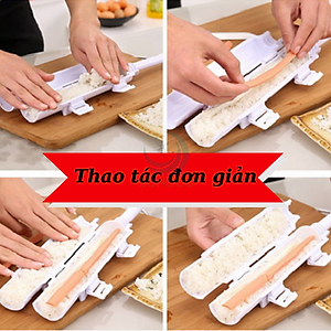 Combo Khuôn Cuộn Sushi Ống Tròn & Mành Tre Truyền Thống Bộ Dụng Cụ Làm Sushi Chuyên Nghiệp - Ống Cuộn & Mành Cuộn Ống Cuốn Sushi Cầm Tay Kèm Mành Tre Nhật Bản