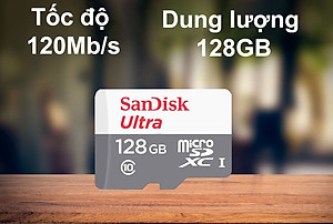 Thẻ Nhớ Micro SDXC SanDisk UHS-1 128GB Class 10 100MB/s - Hàng Chính Hãng