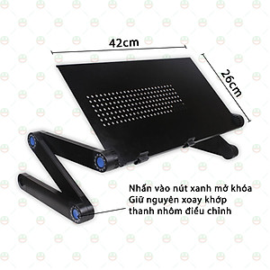[Độc Đáo] Bàn Laptop Gấp Gọn - Bàn Ăn Bệnh Nhân KhoNCC Hàng Chính Hãng - Thoải Mái Tiện Dụng Sử Dụng Kể Cả Khi Ngồi, Nằm - KDHS-BLTGG-DE (Đen)