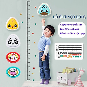 Chuông bấm tăng chiều cao đồ chơi vận động bật nhảy cho bé có đếm số tiếng anh tặng kèm thước và pin