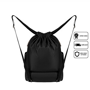 Balo dây rút thể thao đen Xbags Wisdom Xb 6004, Chất liệu chống thấm nước hiệu quả