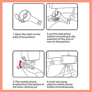 Móc Treo Đồ Kiêm Giá Đỡ Điệu Thoại Xe Hơi TIỆN DỤNG (nhiều màu)