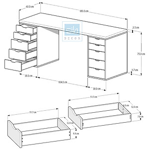 Bàn Làm Việc Tối Giản Mặt Dày 3,5cm BLV50 Thương Hiệu SIB Decor BLV50