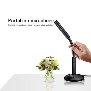 USB/3.5mm Computer Microphone, Plug & Play Desktop Omnidirectional Condenser PC Laptop Mic, with Independent Switch for Voice/Video Chat Conference