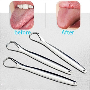 Dụng cụ cạo lưỡi COMBO HỘP 2 Dụng Cụ Cạo Lưỡi Người Lớn Bộ cạo lưỡi bằng inox 304 sáng bóng cao cấp hỗ trợ làm sạch bề mặt lưỡi Cây Nạo Lưỡi Bàn Chải Vệ Sinh