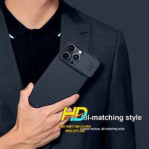 Ốp Lưng Bảo Vệ Camera Dành Cho iPhone 14 Pro Max / 14 Pro / 14 Plus/ 14 Chính Hãng Nillkin CamShield Có Nắp Trượt Camera, Chống Sốc, Chống Trượt, Chống Vân Tay, Tản Nhiệt - Hàng Chính Hãng