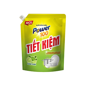 Túi Nước Rửa Chén POWER100 Tiết Kiệm Hương Chanh 3.5KG