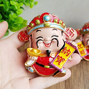 Bộ 03 tượng chibi Thần Tài may mắn 7cm - Chiêu Tài - Hút Lộc - Phú Quý Bình An