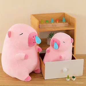 Thú nhồi bông capybara hồng chảy nước mũi đáng yêu - Size từ 35cm đến 45cm - Móc khoá gấu bông Capybara.