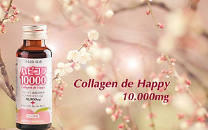 Collagen nước đậm đặc De Happy 10.000 mg ( Nhật ) Tăng sức độ đàn hồi, giảm nếp da, làm chậm quá trình lão hóa da, khớp, tăng cường sức khỏe tổng thể - QuaTangMe Extaste