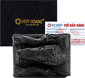 Ví Nam Da Cá Sấu Nguyên Con Vip Huy Hoàng HT2270 (12.5 x 10 cm) - Đen