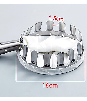 Vợt hái trái cây trên cao 16cm đa năng kèm túi vải - dụng cụ hái hoa quả kim loại siêu bền đẹp