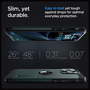 Ốp lưng dành cho iPhone 15 Pro Max Spigen Tough Armor MagFit - Hàng Chính Hãng