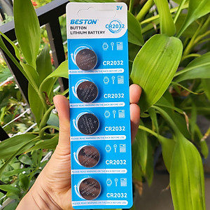 Pin nút Beston CR2032 CR2016 CR2025 CR1632 CR2450 - Vỉ 5 viên Pin 3V dùng cho điều khiển ô tô smarkey cmos