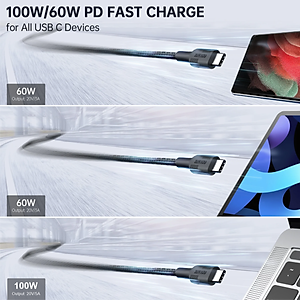 Dây Cáp Sạc Type-C to C 100W Dài 2M CHOETECH XCC-1027 Sạc Nhanh Dành Cho Macbook, Laptop, Smartphone, Tablet - Hàng Chính Hãng