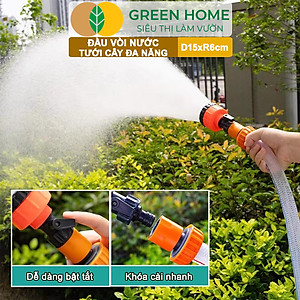 Đầu Vòi Tưới Nước Đa Năng GreenHome , D15xR6cm, Chế Độ Phun Mưa, Phun Sương Làm Vườn Tưới Cây
