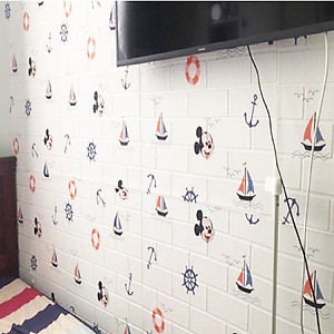 Bộ 5 Tấm Xốp Dán Tường Hoạt Hình Cho Trẻ Em Dễ Thương, Nhiều Hoạt Tiết Cute, Dày Dặn Chống Va Đập