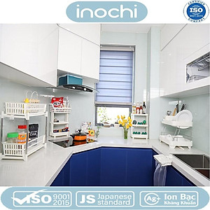Kệ Nhà Bếp Để Đồ Đa Năng, Kệ Nhựa Cao Cấp 3 Tầng Nachi Đạt Tiêu Chẩu Xuất Nhật ,Châu Âu- Hàng chính hãng inochi ( Tặng khăn lau đa năng pakasa)