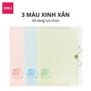 Cặp Túi Đựng Tài Liệu A4 Deli File Đựng Tài Liệu Hồ Sơ 8 Ngăn Túi Hồ Sơ Văn Phòng File Lưu Trữ Đa Năng Nhiều Màu Pastel