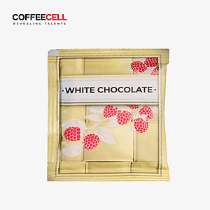 Combo 5 Gói Socola Trắng Premium Với Quả Mâm Xôi Và Nhân Sâm Trắng Thượng Hạng COFFEECELL (5 gói x 15g) - Vị ngọt quyến rũ không chứa calo - Hàng Chính Hãng