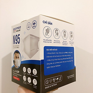 Hộp 30 chiếc KHẨU TRANG N95 CHÍNH HÃNG Không van 5 lớp BIOMEQ mask - KHÁNG KHUẨN - Chống bụi mịn - Khẩu trang bảo hộ N95 