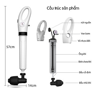 Dụng Cụ Thông Tắc Cống, Bồn Cầu Bằng Khí Nén Áp Lực Siêu Mạnh
