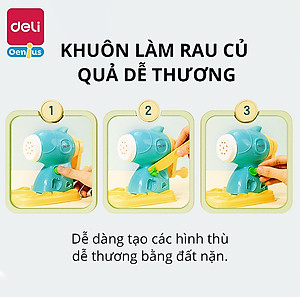 Đất Nặn Làm Bếp Làm Kem Mì Cùng Bé Khuôn Và Máy Thủ Công Deli - Đồ Chơi Giáo Dục Nhập Vai Thông Minh Cho Bé - 67801 67802 67805 YC