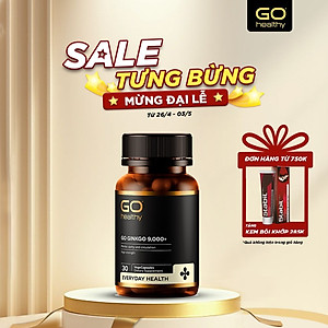 GO Ginkgo 9000+ 30 viên- Viên uống bổ não nhập khẩu chính hãng GO Healthy New Zealand