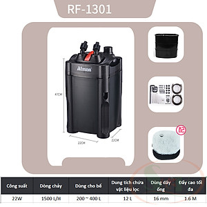 Lọc thùng Atman RF 501, 701, 1001, 1301 canister filter lọc ngoài bể cá tép thủy sinh
