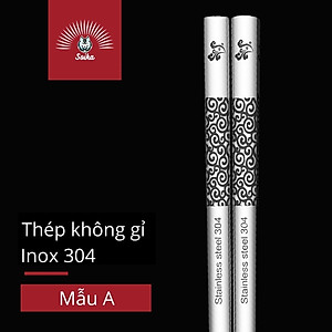 Đũa Vuông Inox 304 Chống Trượt Soika - Hộp 10 Đôi 