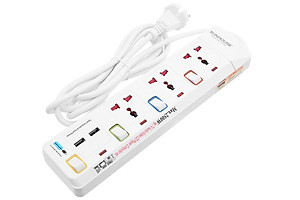 Ổ cắm điện Sunhouse 2 USB 3 lỗ 3 chấu 2.5m SHE- OC2-3RU - Hàng chính hãng