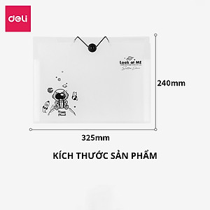 Cặp đựng tài liệu 5 ngăn/8 ngăn trong suốt A4 Deli File Đựng Tài Liệu Hồ Sơ, Túi Hồ Sơ Văn Phòng, File Lưu Trữ Đa Năng Trong Suốt Phi Hành Gia - có Nhãn dán đính kèm