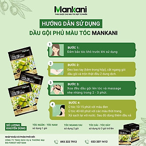 Hộp Dầu Gội Phủ Bạc Thảo Dược Hữu Cơ, Nhuộm Tóc Mankani [Chính Hãng]