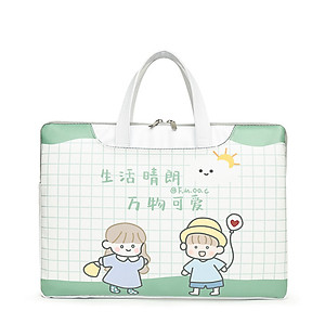 Túi xách da chống sốc laptop máy tính , túi công sở nữ cặp đựng laptop cute dễ thương