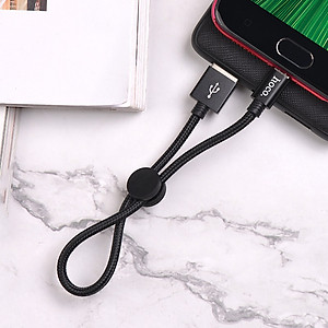 Cáp sạc ngắn bọc dù hoco x35 Micro usb dây dài 25cm 2.4a - dây sạc cho pin sạc dự phòng andorid cho samsung xiaomi ...vv giao mầu ngẫu nhiên - hàng chính hãng