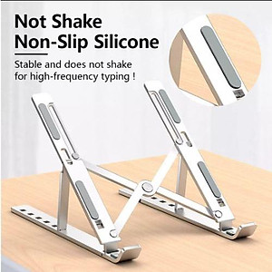 Giá Đỡ Lap- Macbook, Ipad Gấp Gọn Kệ kê máy tính, nhôm và nhựa ABS, Điều Chỉnh Được Độ Cao, thiết bị học trực tuyến