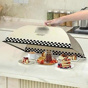 Chụp lồng bàn đậy thức ăn gấp gọn ,  giữ nhiệt và bảo vệ đồ ăn sạch sẽ ,  chất liệu an toàn có móc treo tiện lợi