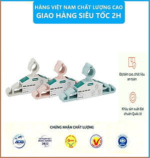 Bộ 10 móc quần áo HOKORI nhựa VIỆT NHẬT chất liệu nhựa pp nguyên sinh an toàn cho da nhạy cảm - Mắc áo trẻ em , người lớn - Hàng Việt Nam