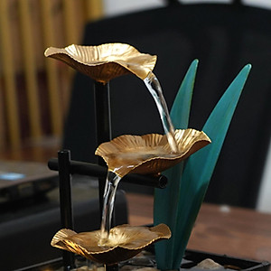 Relaxation Tabletop Water Fountain Indoor Garden Zen Desktop Waterfall Decor