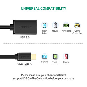 Cáp OTG USB Type C to USB 3.0 Ugreen 30701 - Hàng chính hãng