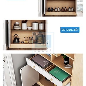 Tủ Gỗ Đơn Giản SIB Decor Đa Năng Làm Vách Ngăn Phòng Khách Kết Hợp Kệ Giày, Kệ Để Vang KG18