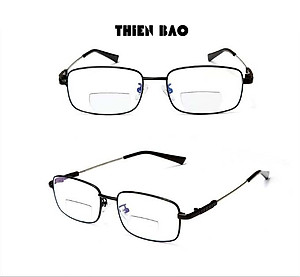 Kính lão thị, viễn thị HAI TRÒNG nhìn Xa - gần TIỆN LỢI cực đẹp KV22 gọng titan Dẻo cực bền toàn viền cao cấp Loại I ( Xa 0 gần có độ)